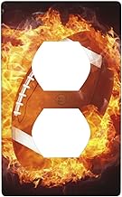 Fire Football Single Duplex Outlet Light Switch Plate Cover Decor Wall Plate Cover For Home Bedroom 