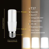 Yingke หลอดไฟ Led คอลัมน์1-8ชิ้น C37 T37 9W Ac220-240v E14 E27สว่างมากโคมไฟ3000K 4000K 6000K สำหรับต