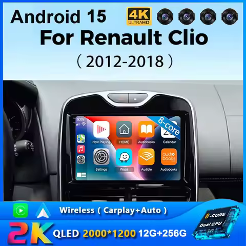 Android Auto For RENAULT Clio 4 BH98 KH98 2012 - 2018 Carplay Autoradio Car Radio Multimedia Video P