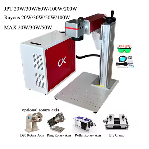 JPT MOPA M7 200W 100w 60w Fiber Laser Metal Marking Engraving Machine Raycus 20W 30W 50W Ezcad2 Rota