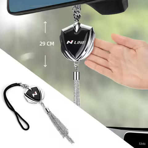 1pcs Car Pendant Accessory Interior Rear View Mirror Decor Auto Emblem For Hyundai N Line I10 Elantr