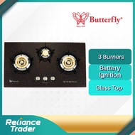 Butterfly 3 BURNER GLASS HOB BG-33J