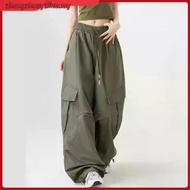 【READY STOCK AT Johor】 Hotgirl⭐Cargo Pants For Women Drawstring Plain Pocket casual street style