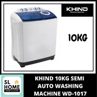 {KL & Klang Valley Area Only}KHIND WM-1017 10KG SEMI AUTO WASHING MACHINE WITH BIG PULSATOR FOR POWE
