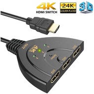 3in1 HDMI Switch Out Hdmi Splitter with Pigtail Cable Supports 4K 2K 1080P Video Audio Output for PC