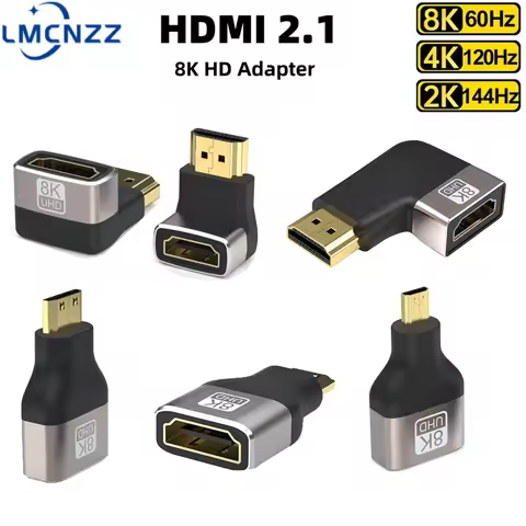 HDMI-Compatible Adapter Mini/Micro HDMI To HDMI 8K 60Hz 4K 120Hz/144Hz Male To Female Converter For 