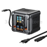 Blitzwolf® BW-S35 300W 6 Ports USB PD Digital Display Charger with Retractable Cable 4USB-C+2USB-A Q