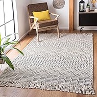 Safavieh Natura Collection NAT852Z Hand-woven Wool Area Rug, 8' x 10', Ivory/Black