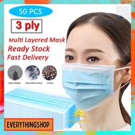 50 Pcs 3ply Face Mask Surgical Face mask FDA Protection Facemask Thick Disposable Face mask Makapal