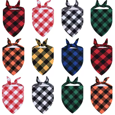 50pcs Large Dog Supplies Cotton Dog Bandana Thick Washable Pet Dog Bandnas Scarf Small Dog Cat Banda