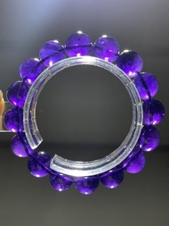 全新 收藏級烏拉圭紫水晶手串 13.6mm 大mm 手串 紫水晶 紫晶 冰透紫水晶 天然水晶 手串 手鏈 晶簇 晶鎮 水晶球 能量柱 水晶柱 水晶擺設 面交只限寶琳