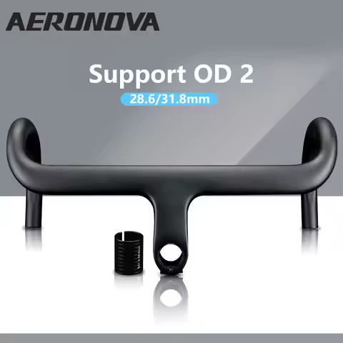 No Logo Bicycle Integrated Carbon Handlebar Road OD2 28.6/31.8mm Racing Bike Speed Handlebar with St