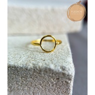 Fledios 916 Gold Ring Large Pure Minimalist/Fledios 916 Gold Big Round Ring