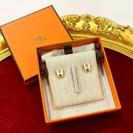 全新HERMES耳環 MINI POP H (奶茶x金) Mini POP H Earring #BRAND NEW