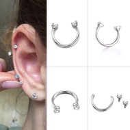 (1 piece) U-SHAPED RING - Stainless steel medical piercing - Ear piercing, septum, lip piercing - 8m