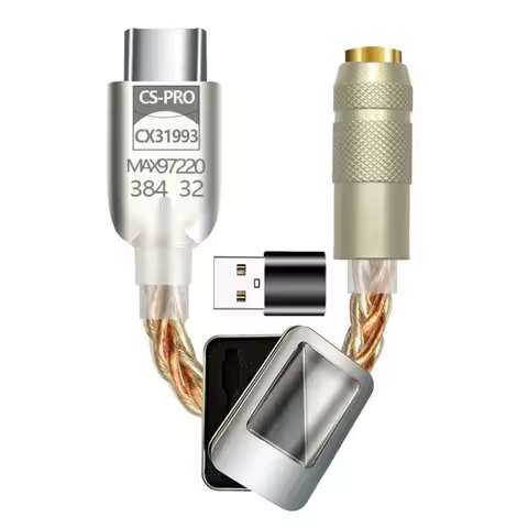 USB DAC 32bit 384KHz USB to 3.5mm Adapter with CX31993 MAX97220 Chip USB