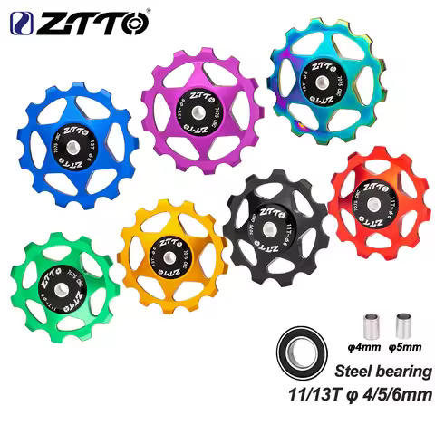 ZTTO 11T 13T MTB Bicycle Rear Derailleur Jockey Wheel Steel Bearing Pulley AL7075 CNC Road Bike Guid