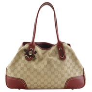 กระเป๋าถือ Gucci Princy Tote Bag รุ่น 163805 ลาย GG Canvas สีน้ำตาล ผูกริบบิ้น มีกระดุมแป๊ก สวยงาม ส