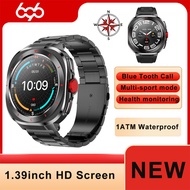 1.39" Smart Health Sports Watches Heart Rate Outdoor Compass Blue Tooth Call Smartwatch 1ATM Waterpr