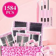 720pcs/216pcs/216pcs/216pcs/216pcs D-Curl Eyelash Extension Kit, DIY Eyelash Extension Set, Lightwei