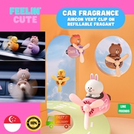 Car Fragrance Line Friends Brown Bear Hello Kitty Mickey Mouse Car Air Freshener Pilot Rotating Prop