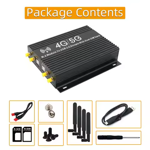 Cooling Fan Dual SIM Slot M.2 Key B to USB 3.0 Adapter Enclosure NGFF Wireless Modem Case for 5G 4G 