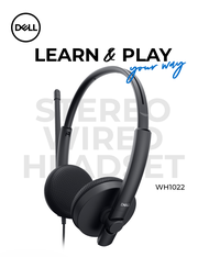 Dell Pro Stereo Headset หูฟังมีสาย หูฟัง USB ของแท้ WH1022 Teams Certified Wired USB Connection Noise Cancelling Microphone Volume Controller Black