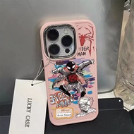 Cool Spider Man Pattern Phone Case Compatible for IPhone 15 13 11 14 12 Pro 7 8 Plus IPhone SE 2020 X XS MAX Lens Protector Fashion Shockproof Casing