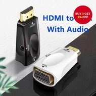 [Shopee Choice] HDMI to VGA Converter Male to Female Adapter with 3.5mm Audio, FHD 1080P for PC, Lap