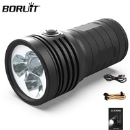 BORUiT 30W Powerful LED Flashlight 2000LM 4800Amh Ultra Bright Torch USB Rechargeable Waterproof Fla