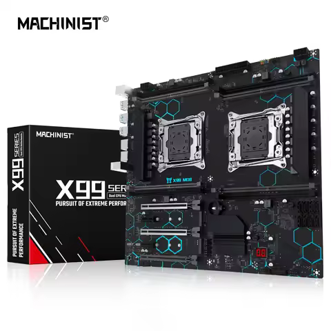 MACHINIST X99 Dual CPU Motherboard LGA 2011-3 Support Dual Xeon Processor NVME SATA M.2 Slot 8 DDR4 
