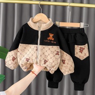Boy Baby Two-Piece Set Handsome 1-3 Years Old Trendy Boys Autumn Winter Outfit Kids