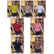 MM66 T-Shirt For Chubby Women Round Neck Lotus Collar Short Sleeves Decorated With Lace Very Cute. C