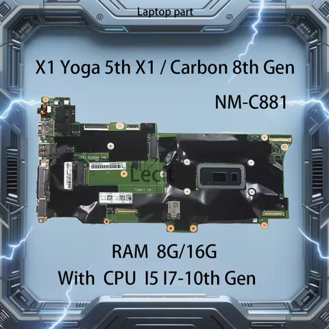 NM-C881 Laptop Motherboard For Lenovo ThinkPad X1 Yoga 5th / X1 Carbon 8th Gen With CPU I5 I7-10th G