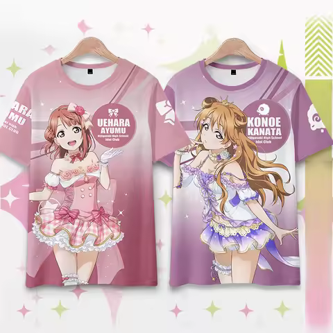 Love Live! Nijigasaki High School Idol Club 3D Print T Shirt Women Men Konoe Kanata Uehara Ayumu Cos