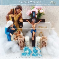 LILIN CATHOLIC WEDDING GIFT PACKAGE SET HOLY FAMILY LANTERN CANDLE/ INITIAL WEDDING NAME CATHOLIC WE