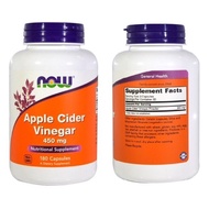 ✅READY STOCK✅Now Foods Apple Cider Vinegar, 450 mg, 180 Capsules, EXP 09/2028