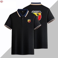 Men's Short-Sleeved Sports T-Shirt ABARTH Car Logo Print Polo Shirt Abbas Super Racing Heavy Duty Un