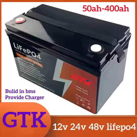 GTK Lifepo4 12V 24v 48v Battery 50ah 100ah 200ah 300ah 400ah Lithium for RV Solar Storage Back Up Po