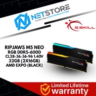 G.SKILL RIPJAWS M5 NEO RGB DDR5 6000MT/S CL28 1.40V 32GB (2x16GB) AMD EXPO - BLACK - F5-6000J2836G16
