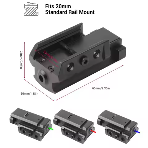 USB Charging Laser Sight Glock Laser Sight Rechargeable fit Picatinny Rail Collimator Rifle Laser Co