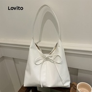 Casual Plain Bow Tie Large Capacity Versatile For Commuting Shoulder Tote Bag for Women LFA72042