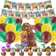 B4 Hey Duggee Theme kids birthday party decorations banner cake topper balloon set supplies 4B
