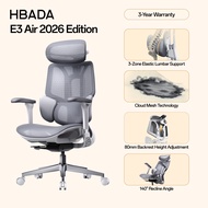 HBADA E3 Air 2026 Edition Ergonomic Chair Adjustable Headrest, Armrest & Backrest Office Chair Mesh 
