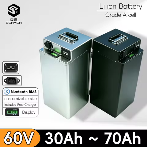 SENYEN-60V 30Ah 40Ah 50Ah 60Ah 70Ah Lithium Ion Battery Li-ion with BMS for Electric Motorcycle Sigh