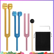 3Pcs Aluminum Tuning Fork Set(128Hz, 256Hz, 512Hz) with Hammer for Chakra for Healing Sound Therapy 