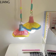 LIANG คาวาอิ โคมไฟดอกไม้แขวน ลมตีระฆัง สีสันสดใส โคมไฟแขวนเพดาน จี้ไฟ ไฟกลางคืนสำหรับห้องนอน ตกแต่งห