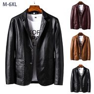 Men's Korean Locomotive Leather Jacket PU Leather Comfortable Casual Jacket Plus Size High Quality Jaket kulit lelaki