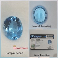 Topaz asli + Sertifikat Skylab, memo batu