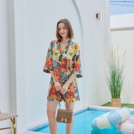 ชุดนอน Muslin Pajamas Silk Satin รุ่น Picasso (W330 V330 L330 K330)